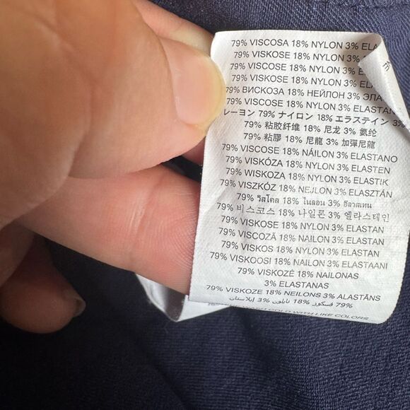 Michael Michael Kors Straight Leg Pull On Pants in True Navy Size Large - Picture 4 of 4